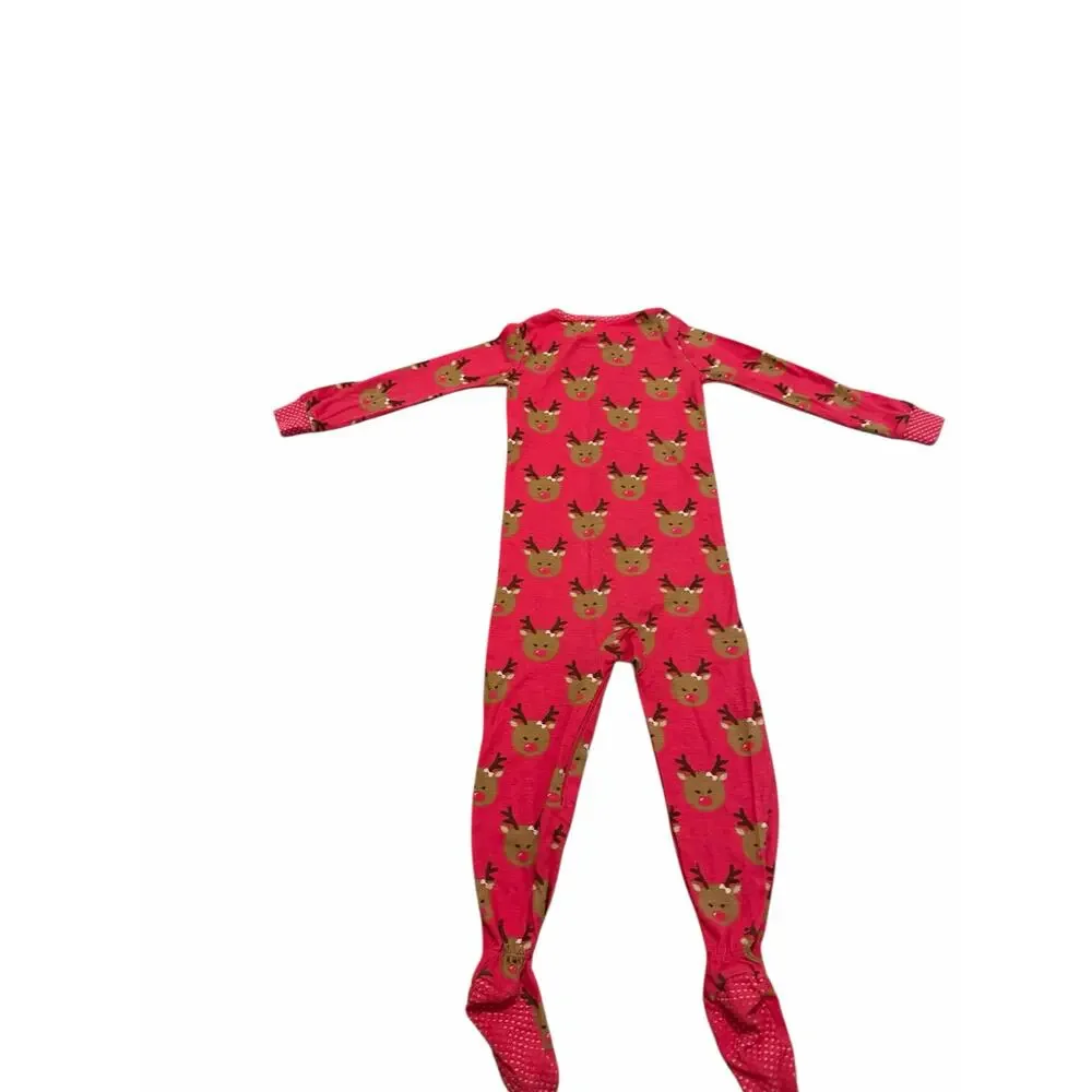 The Children's Place Baby 2T Reindeer Print Long Sleeve Stretchie One Piece